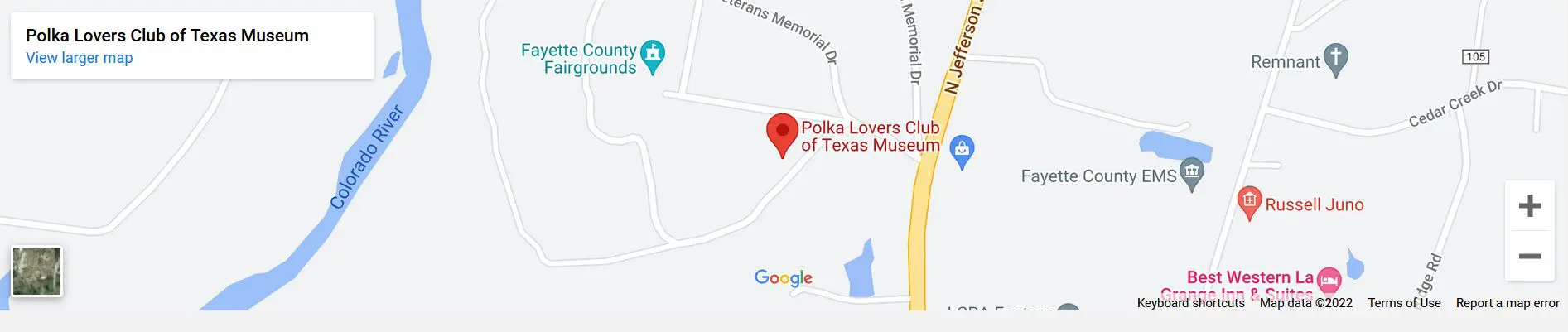 A map of the location of the polka lovers club.