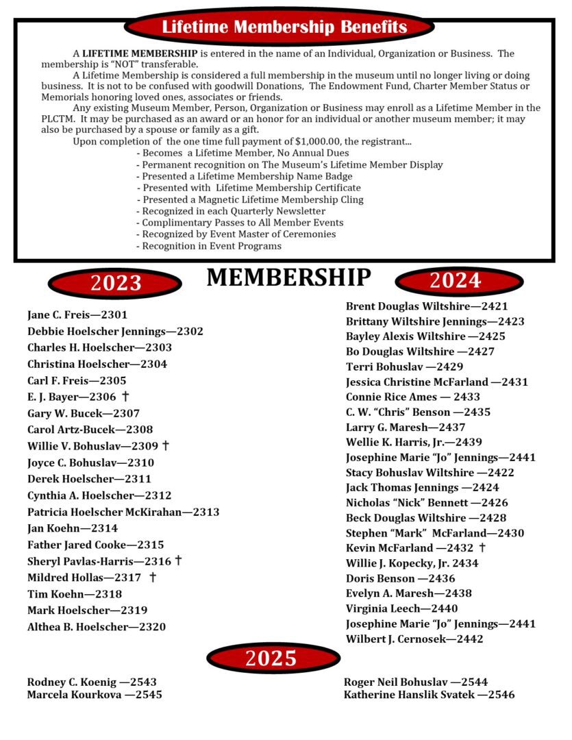 Lifetime Members 2023.2025 4.24.25